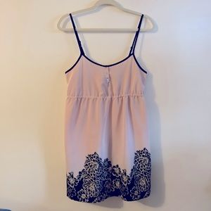 Vintage Kimchi Blue Women’s Pink and Green Floral Spring Dress Size Medium